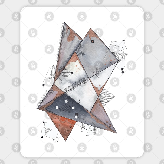 Geometric composition in natural colors Sticker by  Archikatka.Studio